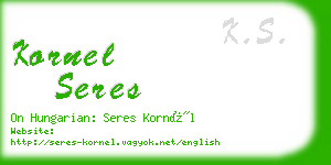 kornel seres business card